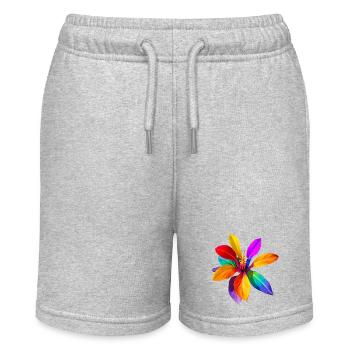 Regenbogenblume aus Fantasialand - Stanley/Stella Teenager Bio-Joggingshorts MINI BOLTER - Grau meliert - Vorne
