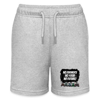 Boerenprotest_tshirt_EN - Stanley/Stella Teenager Bio-Joggingshorts MINI BOLTER - Grau meliert - Vorne