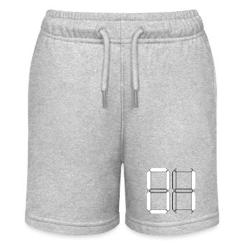 NUMMER 01 Null Eins Geschenk Digital - Stanley/Stella Teenager Bio-Joggingshorts MINI BOLTER - Grau meliert - Vorne