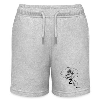 Bulle de rêve de vacances avec soleil, palmiers, mer - Short bio MINI BOLTER Stanley/Stella Ado - gris chiné - Devant