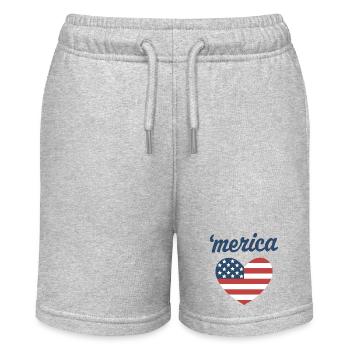 "Merica - Stanley/Stella Teenager Bio-Joggingshorts MINI BOLTER - Grau meliert - Vorne