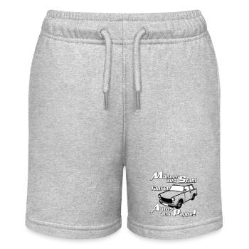  , DDR Kult , Männer aus Stahl (25) - Stanley/Stella Teenager Bio-Joggingshorts MINI BOLTER - Grau meliert - Vorne