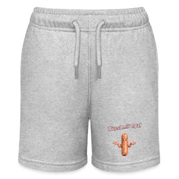 Wurst mir egal - Stanley/Stella Teenager Bio-Joggingshorts MINI BOLTER - Grau meliert - Vorne