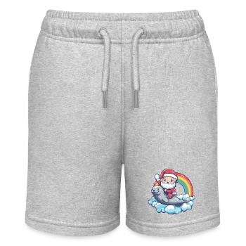 Robbe Tier Weihnachtsmann Weihnachten - Stanley/Stella Teenager Bio-Joggingshorts MINI BOLTER - Grau meliert - Vorne