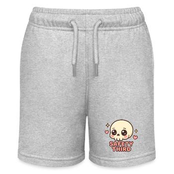 Safety Third Totenkopf Lustig Safety Third - Stanley/Stella Teenager Bio-Joggingshorts MINI BOLTER - Grau meliert - Vorne