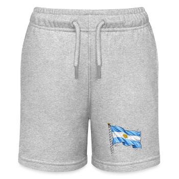 Argentina Flag - Stanley/Stella MINI BOLTER Organic Teen Jogging Shorts - heather grey - Front