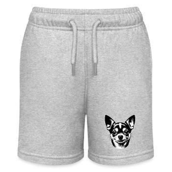 Grinning Dog Little Loyal Friend - Stanley/Stella MINI BOLTER Organic Teen Jogging Shorts - heather grey - Front