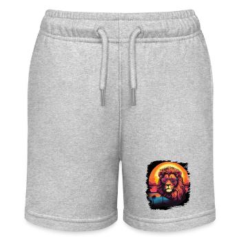 Lion Dog Church Sayings Cut Meme Design Awesome - Stanley/Stella MINI BOLTER Organic Teen Jogging Shorts - heather grey - Front