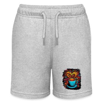 peace gift counterculture funky jokes funny quote - Stanley/Stella Teenager Bio-Joggingshorts MINI BOLTER - Grau meliert - Vorne