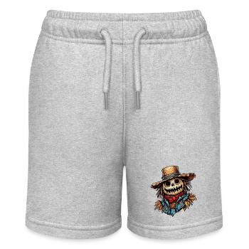 Vogelscheuche / Erntehelfer / Maisfeld / Feld - Stanley/Stella Teenager Bio-Joggingshorts MINI BOLTER - Grau meliert - Vorne