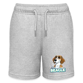 TEAM Beagle - Zitrone - Stanley/Stella Teenager Bio-Joggingshorts MINI BOLTER - Grau meliert - Vorne