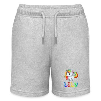 Einhorn Lily - Stanley/Stella Teenager Bio-Joggingshorts MINI BOLTER - Grau meliert - Vorne