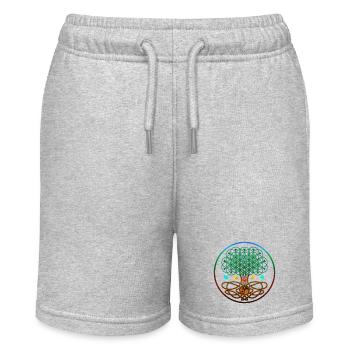 Tree of Life, Tree of Life, Sacred Geometry - Stanley/Stella MINI BOLTER Organic Teen Jogging Shorts - heather grey - Front