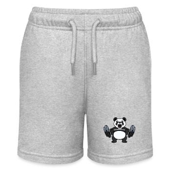 Bodybuilder Hanteltraining Gewichte Gewichtheben - Stanley/Stella Teenager Bio-Joggingshorts MINI BOLTER - Grau meliert - Vorne