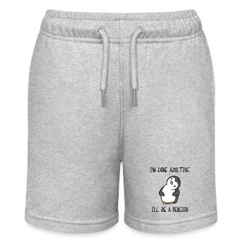 Mignon pingouin Animal Drôle Déclaration Oiseau du pôle Sud - Short bio MINI BOLTER Stanley/Stella Ado - gris chiné - Devant