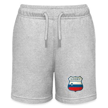 Slowenien Flaggen Wappen Design - Stanley/Stella Teenager Bio-Joggingshorts MINI BOLTER - Grau meliert - Vorne