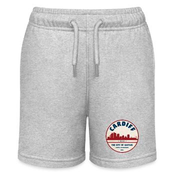 Écusson vintage Cardiff Skyline - Short bio MINI BOLTER Stanley/Stella Ado - gris chiné - Devant