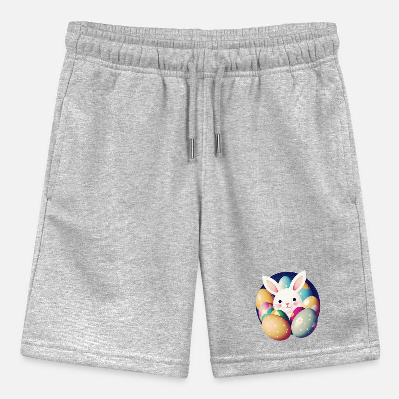 Easter bunny with Easter eggs Stanley/Stella MINI BOLTER Organic Teen Jogging Shorts