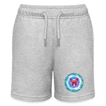 Leuchtender Schmetterling mit geistigem Muster - Stanley/Stella Teenager Bio-Joggingshorts MINI BOLTER - Grau meliert - Vorne