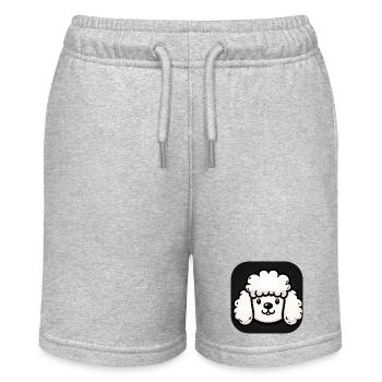Chien tête de caniche avec fourrure moelleuse - Short bio MINI BOLTER Stanley/Stella Ado - gris chiné - Devant