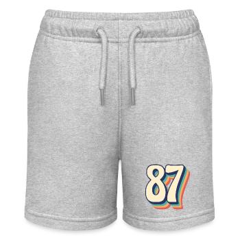 Vintage Retro T-Shirt Nummer 87 Eighty Seven - Stanley/Stella Teenager Bio-Joggingshorts MINI BOLTER - Grau meliert - Vorne