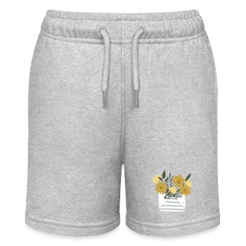 A small floral greeting by post in an envelope - Stanley/Stella MINI BOLTER Organic Teen Jogging Shorts - heather grey - Front