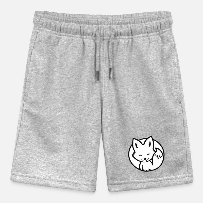 Little Fox (Black & White) Stanley/Stella MINI BOLTER Organic Teen Jogging Shorts