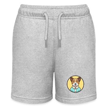 Teddy Roosevelt Terrier Dog Breed Cartoon Kawaii - Stanley/Stella MINI BOLTER Organic Teen Jogging Shorts - heather grey - Front