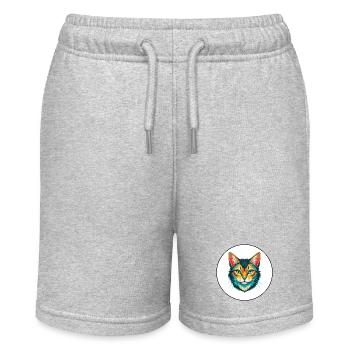 Somali Katze Rasse Karikatur Kawaii Tier Haustier - Stanley/Stella Teenager Bio-Joggingshorts MINI BOLTER - Grau meliert - Vorne
