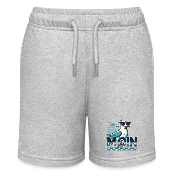 Moin - North German, Low German with a cool seagull - Stanley/Stella MINI BOLTER Organic Teen Jogging Shorts - heather grey - Front