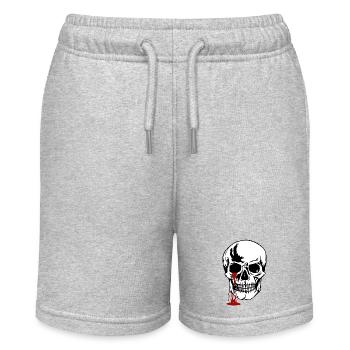 Schädel - Stanley/Stella Teenager Bio-Joggingshorts MINI BOLTER - Grau meliert - Vorne