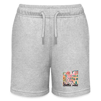 Colourful Mediterranean terraced village - Stanley/Stella MINI BOLTER Organic Teen Jogging Shorts - heather grey - Front
