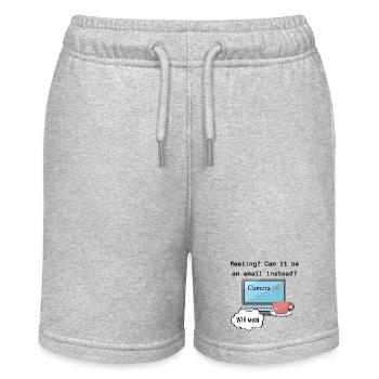 Meeting funny WFH change computer mode work. - Stanley/Stella MINI BOLTER Organic Teen Jogging Shorts - heather grey - Front