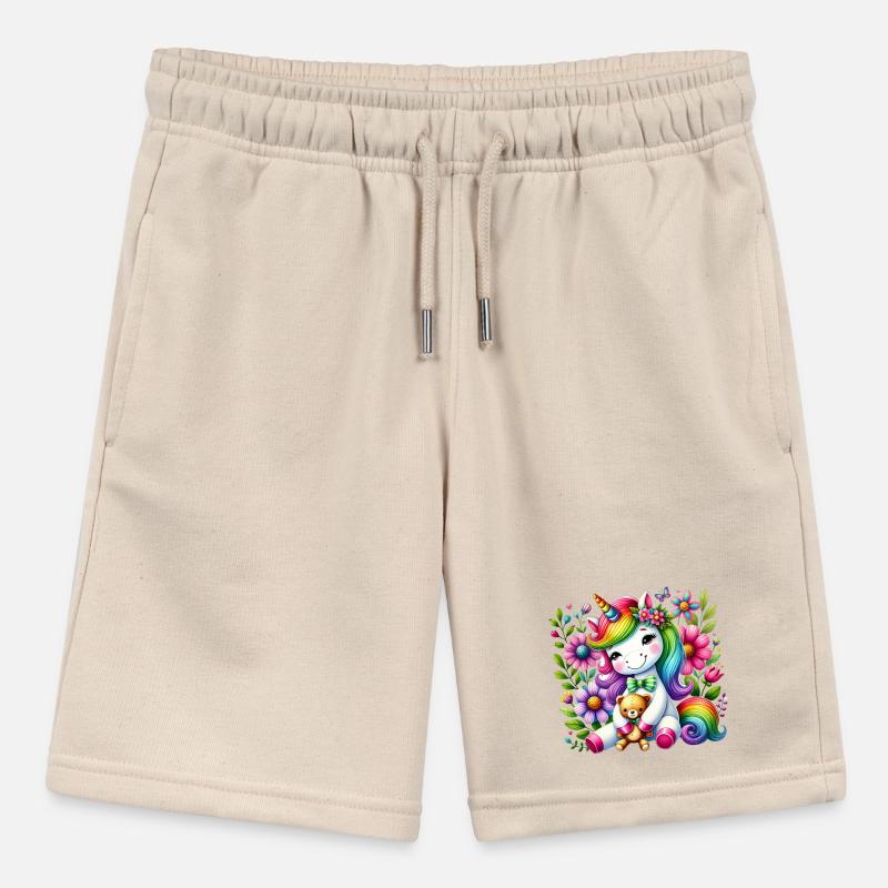 Regenbogen Einhorn Blumentraum Stanley/Stella Teenager Bio-Joggingshorts MINI BOLTER