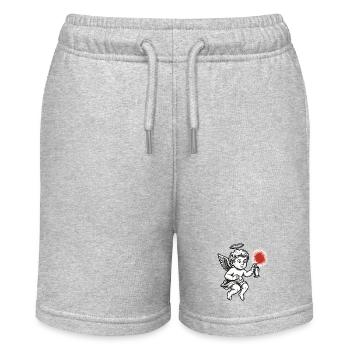 Angel Spray: Buntes Graffiti - Stanley/Stella Teenager Bio-Joggingshorts MINI BOLTER - Grau meliert - Vorne