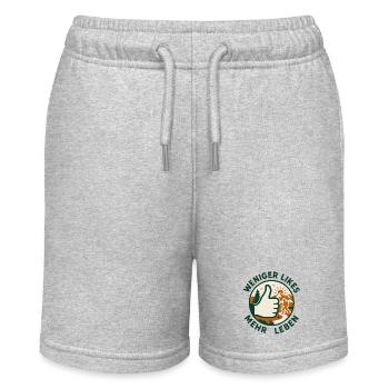 Fewer likes, more lives! - Stanley/Stella MINI BOLTER Organic Teen Jogging Shorts - heather grey - Front