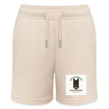 Stay Pawsitive Dog Coffee Motif - Stanley/Stella MINI BOLTER Organic Teen Jogging Shorts - soft Ecru - Front