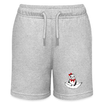 Bow-tiful Siegel – Weihnachtsausgabe - Stanley/Stella Teenager Bio-Joggingshorts MINI BOLTER - Grau meliert - Vorne