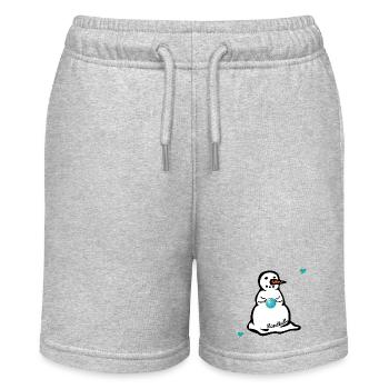 Winter Handball Kids Snowman - Stanley/Stella MINI BOLTER Organic Teen Jogging Shorts - heather grey - Front