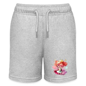 Superheldin Prinzessin - Mutiges Mädchen - Stanley/Stella Teenager Bio-Joggingshorts MINI BOLTER - Grau meliert - Vorne