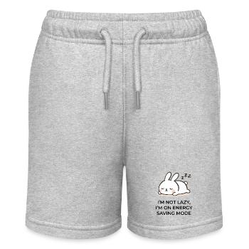 Energy saving mode - Cute sleeping bunny cartoon - Stanley/Stella MINI BOLTER Organic Teen Jogging Shorts - heather grey - Front