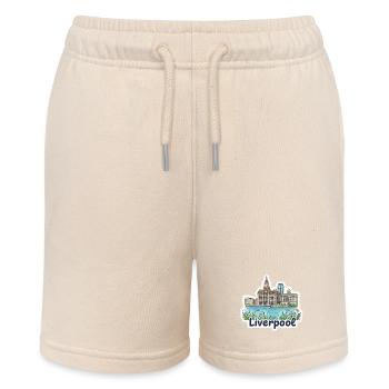 Liverpool Skyline: Drei Grazien, Leber Gebäude Kunst - Stanley/Stella Teenager Bio-Joggingshorts MINI BOLTER - Natur - Vorne