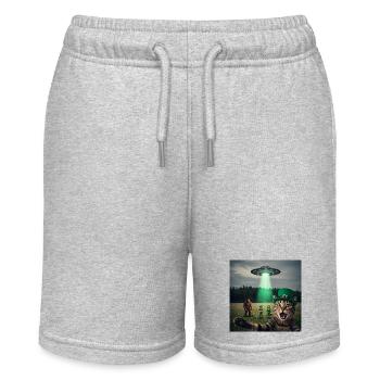 Funny Cats Selfie St Patricks Day - Stanley/Stella MINI BOLTER Organic Teen Jogging Shorts - heather grey - Front