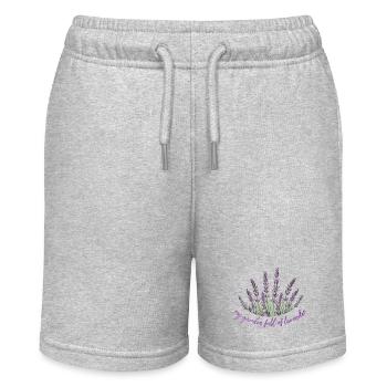 Lavender Lavendel - Stanley/Stella Teenager Bio-Joggingshorts MINI BOLTER - Grau meliert - Vorne