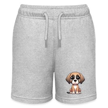 Illustration numérique de mignon dogue allemand - Short bio MINI BOLTER Stanley/Stella Ado - gris chiné - Devant