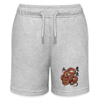 Chinesisches süßes Jahr der Schlange 2025 - Stanley/Stella Teenager Bio-Joggingshorts MINI BOLTER - Grau meliert - Vorne