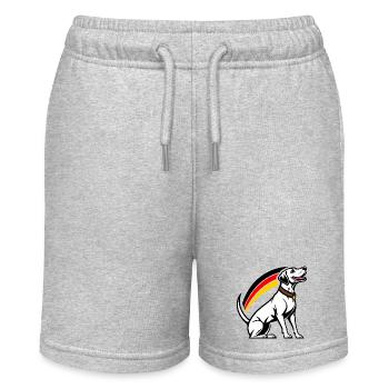 Dog with rainbow in comic book style - Stanley/Stella MINI BOLTER Organic Teen Jogging Shorts - heather grey - Front