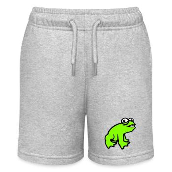 Frosch grinst cool lustig Comic verrückte Kröte - Stanley/Stella Teenager Bio-Joggingshorts MINI BOLTER - Grau meliert - Vorne