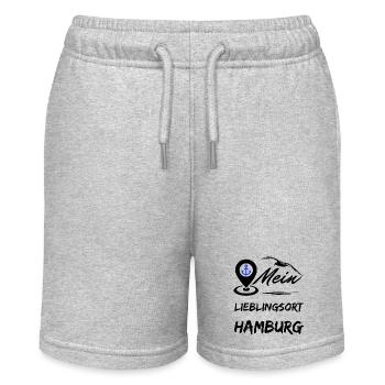 Hamburg mein Lieblingsort-Hansestadt Hamburg-Möwe - Stanley/Stella Teenager Bio-Joggingshorts MINI BOLTER - Grau meliert - Vorne