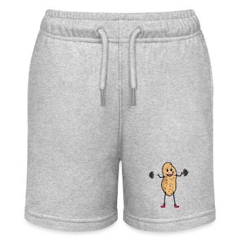 Erdnuss Erdnüsse Bodybuilder Sportler Sport - Stanley/Stella Teenager Bio-Joggingshorts MINI BOLTER - Grau meliert - Vorne